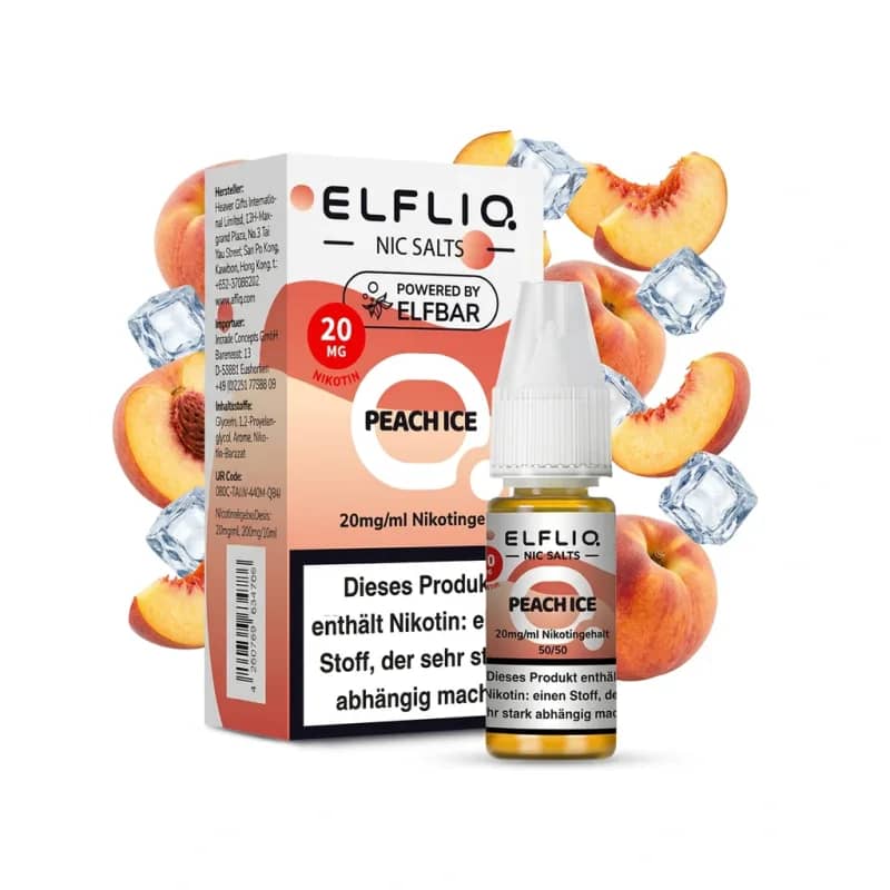 Elfbar ElfLiq Peach Ice 20mg Liquid – 10 ml