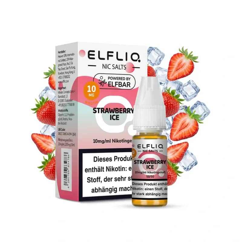 Elfbar ElfLiq Strawberry Ice 10mg Liquid – 10 ml
