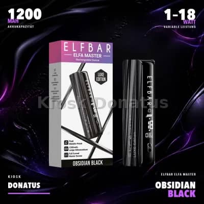 ELFBAR ELFA MASTER Luxe Edition – Obsidian Black – 1200 mAh