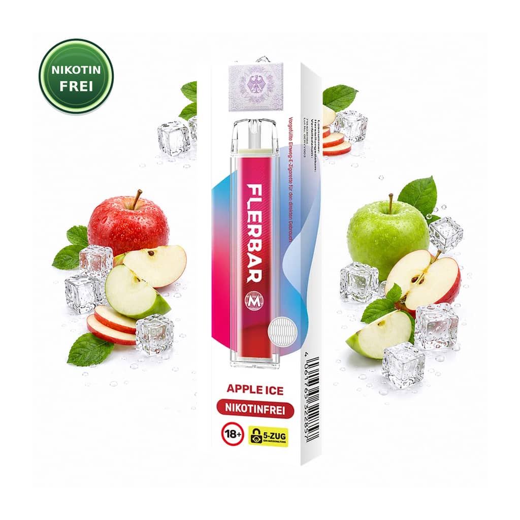 Flerbar M Nikotinfrei – Apple Ice – 0 mg Nikotin