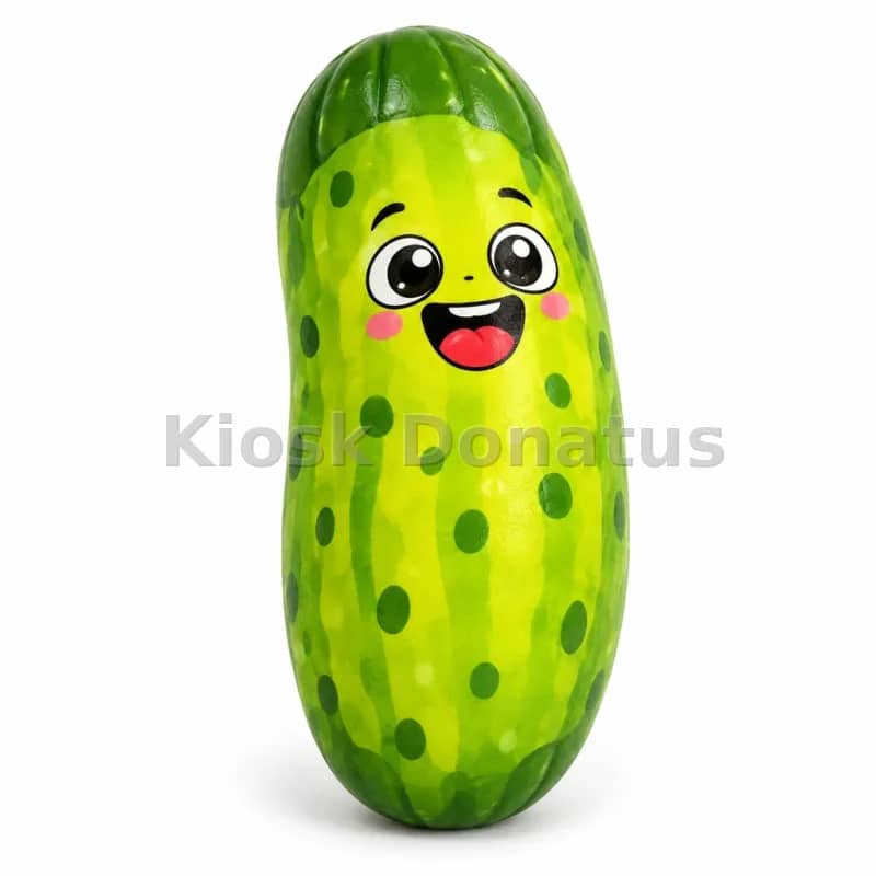 Gurken-Squishy Grün mit lächelndem Gesicht, 1 Stück