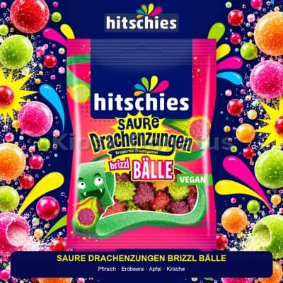 Hitschies Saure Drachenzungen brizzl Bälle 100 g