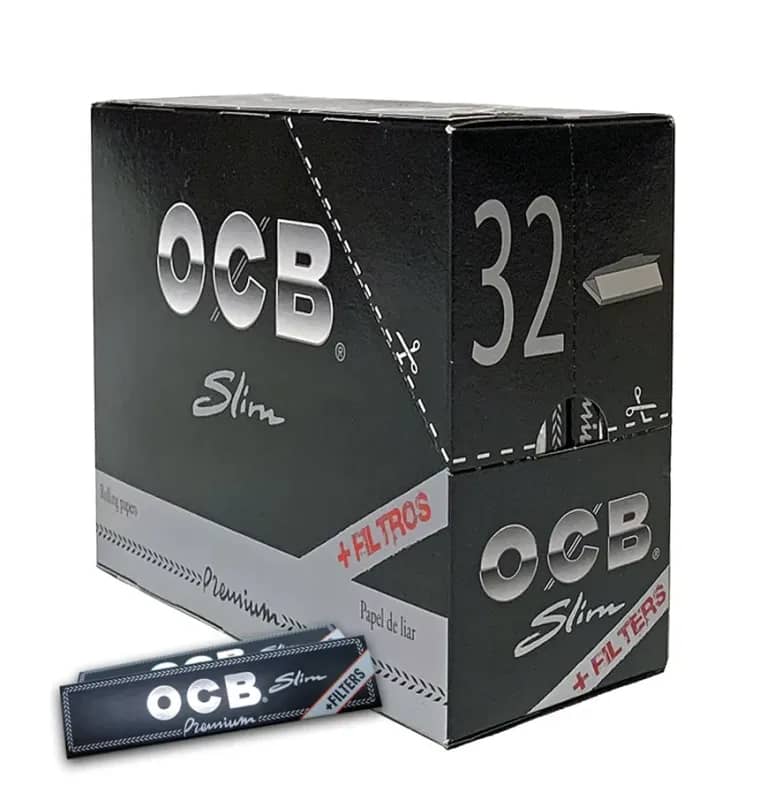 OCB Schwarz Premium long slim – VE: 32 x 32 Blatt+Tips