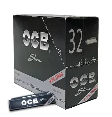 OCB Schwarz Premium long slim – VE: 32 x 32 Blatt+Tips