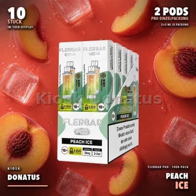 10er Pack - Flerbar Pods – Peach Ice