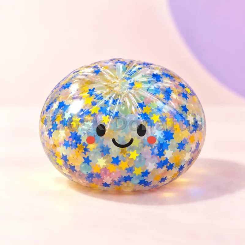 Rainbow Mystery Bun Blau-Gold, Squishy, 1 Stück