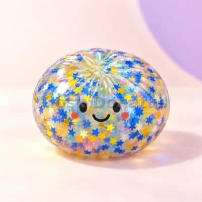 Rainbow Mystery Bun Blau-Gold, Squishy, 1 Stück