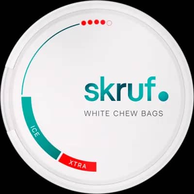 Skruf Ice #4 Xtra Strong White Chew Bags Kautabak