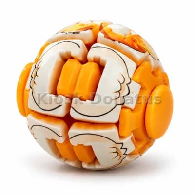 Fidget-Spinner-Ball Weiß/Orange, 1 Stück