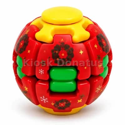Fidget-Spinner-Ball Weihnachtskranz Rot/Gelb, 1 Stück