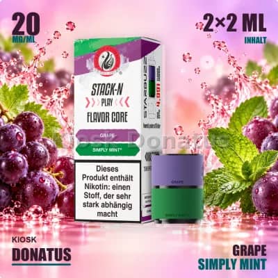 Starbuzz Stack-N Play Flavor Core Duo Pods Grape + Simply Mint 20mg, 2x2ml