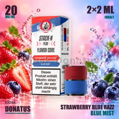 Starbuzz Stack-N Play Flavor Core Duo Pods Strawberry Blue Razz + Blue Mist 20mg, 2x2ml