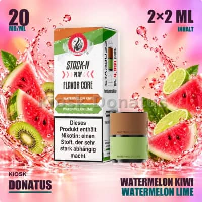 Starbuzz Stack-N Play Flavor Core Duo Pods Watermelon Kiwi + Watermelon Lime 20mg, 2x2ml