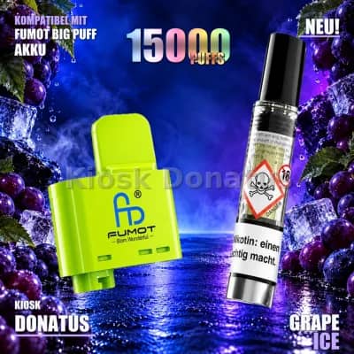 FUMOT RandM Tornado Big Puff Pod Grape Ice 10 ml 20 mg/ml