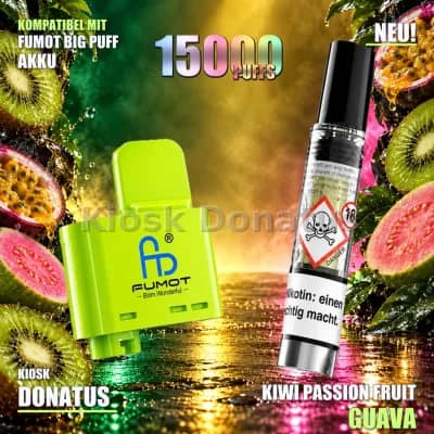 FUMOT RandM Tornado Big Puff Pod Kiwi Passion Fruit Guava 10 ml 20 mg/ml