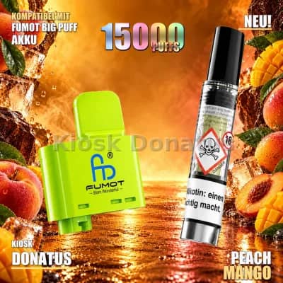 FUMOT RandM Tornado Big Puff Pod Peach Mango 10 ml 20 mg/ml