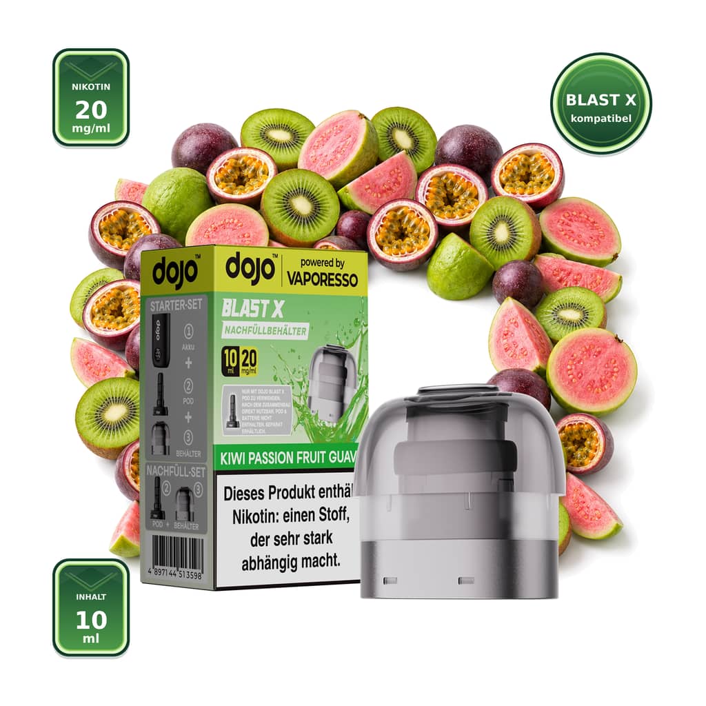 Vaporesso DOJO Blast X Kiwi Passion Fruit Guava 20 mg – 10 ml