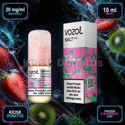 VOZOL Salt Prime Frozen Strawberry Kiwi 20mg Liquid – 10 ml