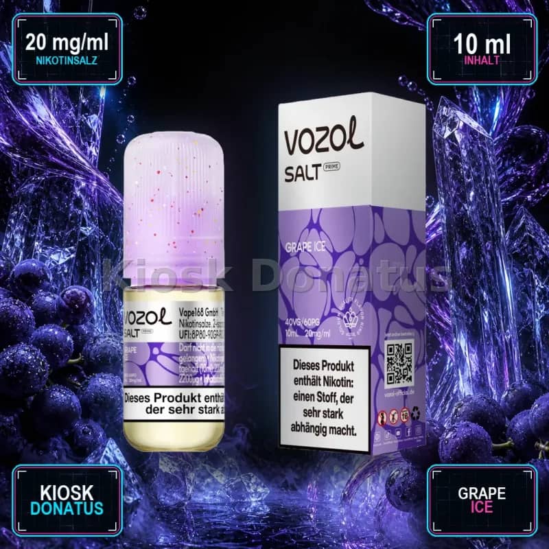 VOZOL Salt Prime Grape Ice 20mg Liquid – 10 ml