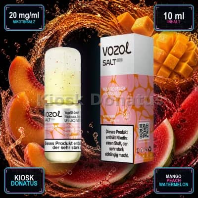 VOZOL Salt Prime Mango Peach Watermelon 20mg Liquid – 10 ml