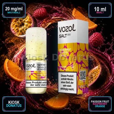 VOZOL Salt Prime Passion Fruit Raspberry Orange 20mg Liquid – 10 ml