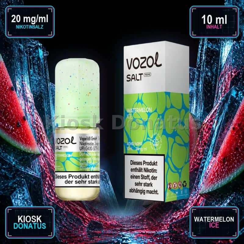 VOZOL Salt Prime Watermelon Ice 20mg Liquid – 10 ml