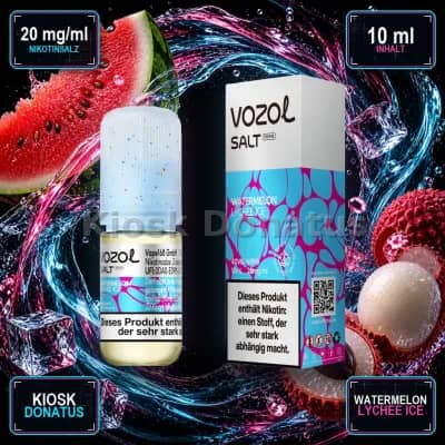 VOZOL Salt Prime Watermelon Lychee Ice 20mg Liquid – 10 ml