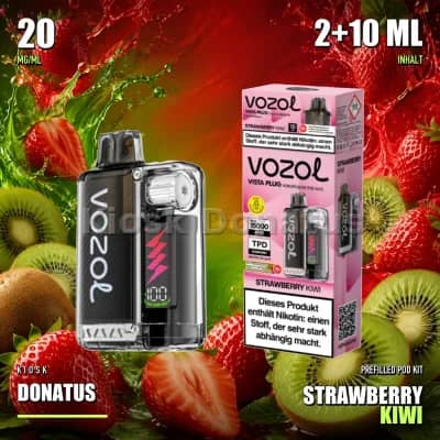 VOZOL Vista Plug 15000 Prefilled Pod Kit: Strawberry Kiwi