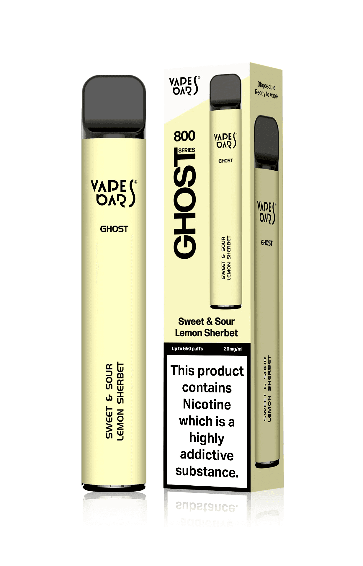 Vape Bar Ghost 800 – Einweg E-Shisha 650 Züge - Sweet Sour Lemon Sherbet