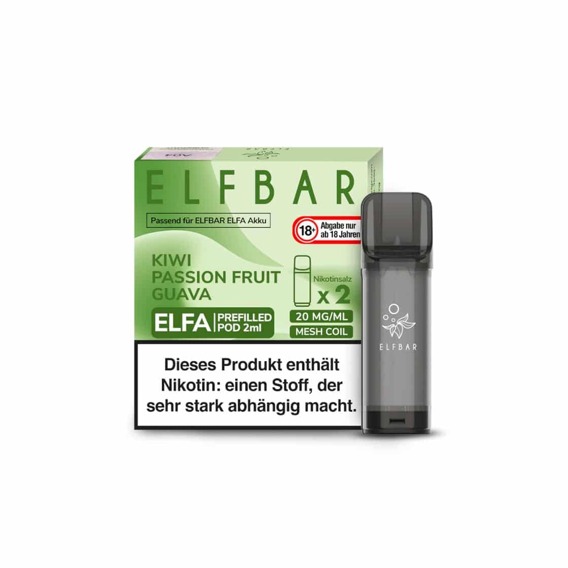 Elf Bar Elfa Kiwi Passion Fruit Guava 2x Pods 600 Züge