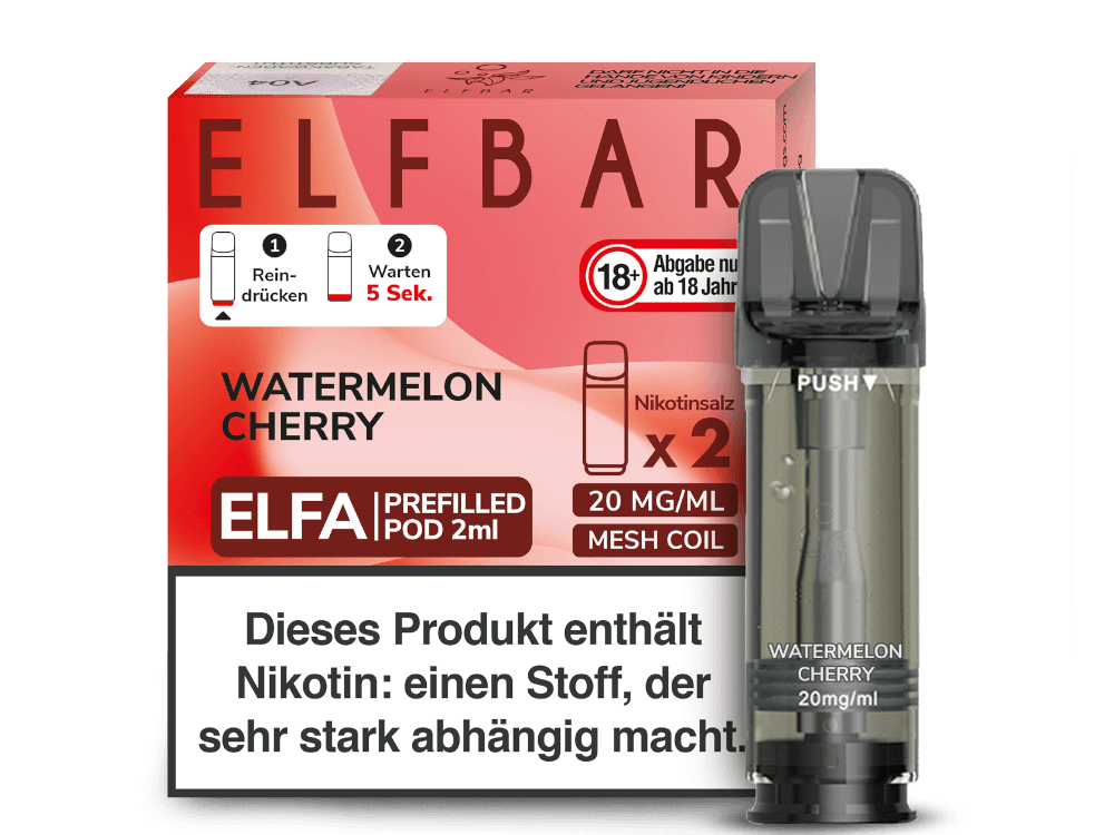 Elf Bar Elfa 2x 600 Züge Watermelon Cherry