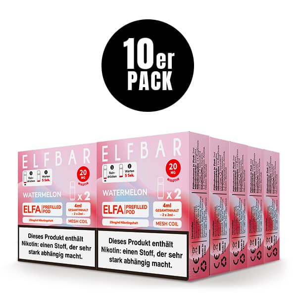 10er Pack - Elfbar - ELFA – Watermelon
