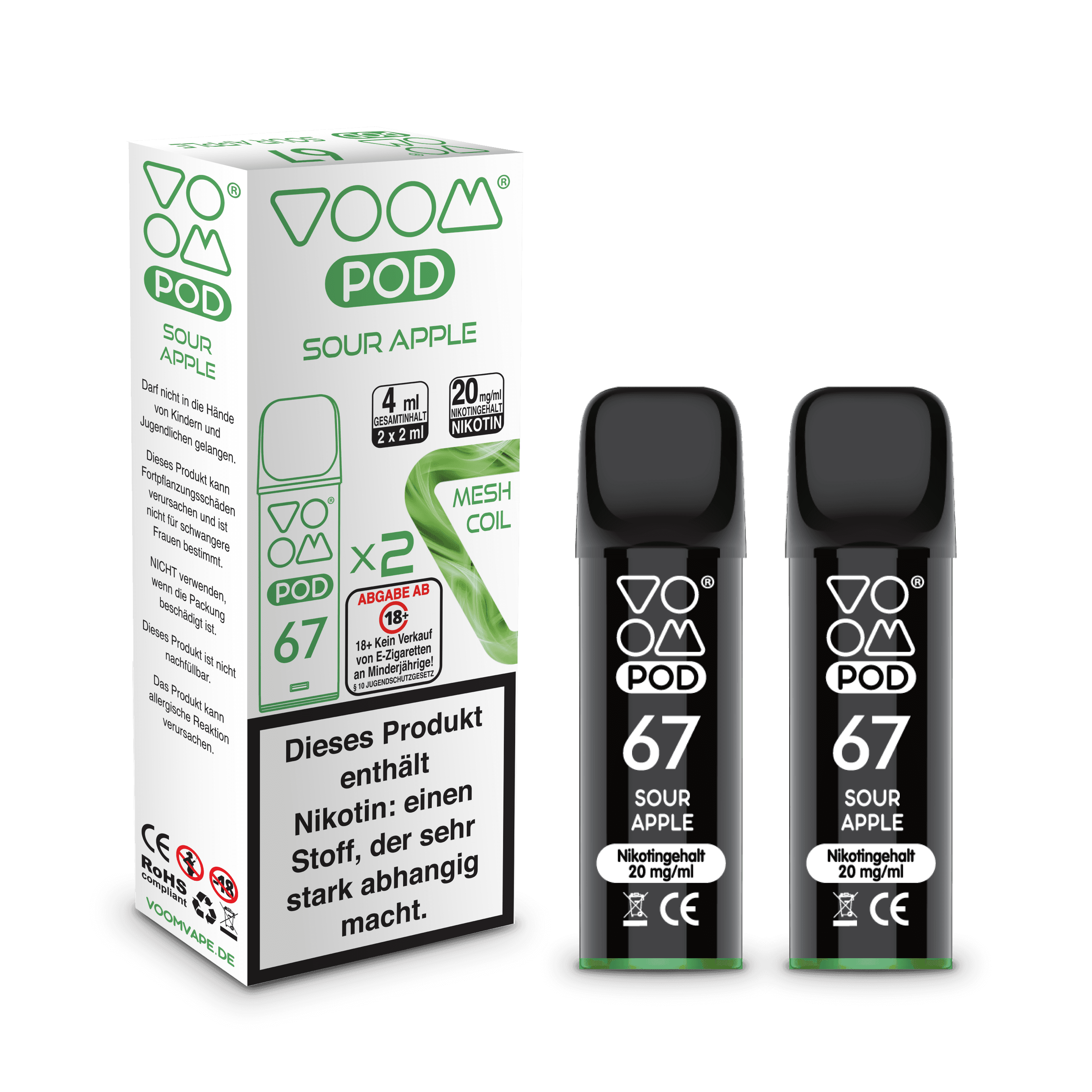 Voom Pod Sour Apple 2x 600