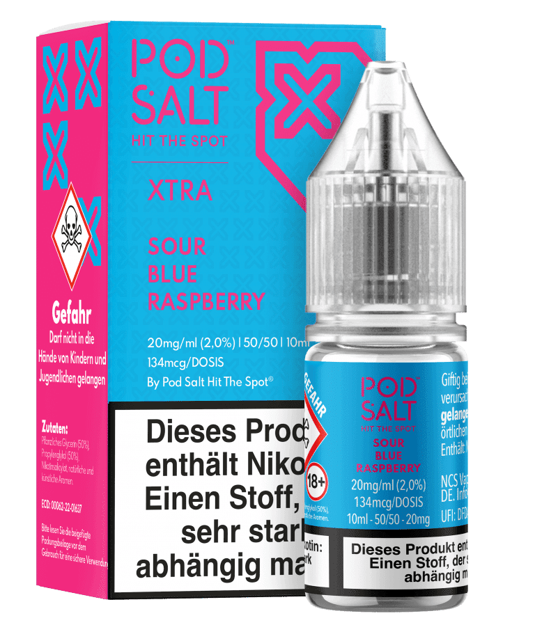PodSalt Xtra - Sour Blue Raspberry – 20mg/ml