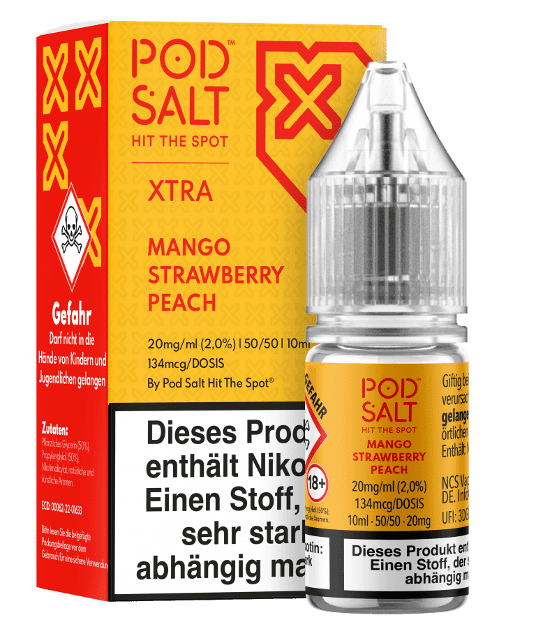 PodSalt Xtra - Mango Strawberry Peach – 20mg/ml