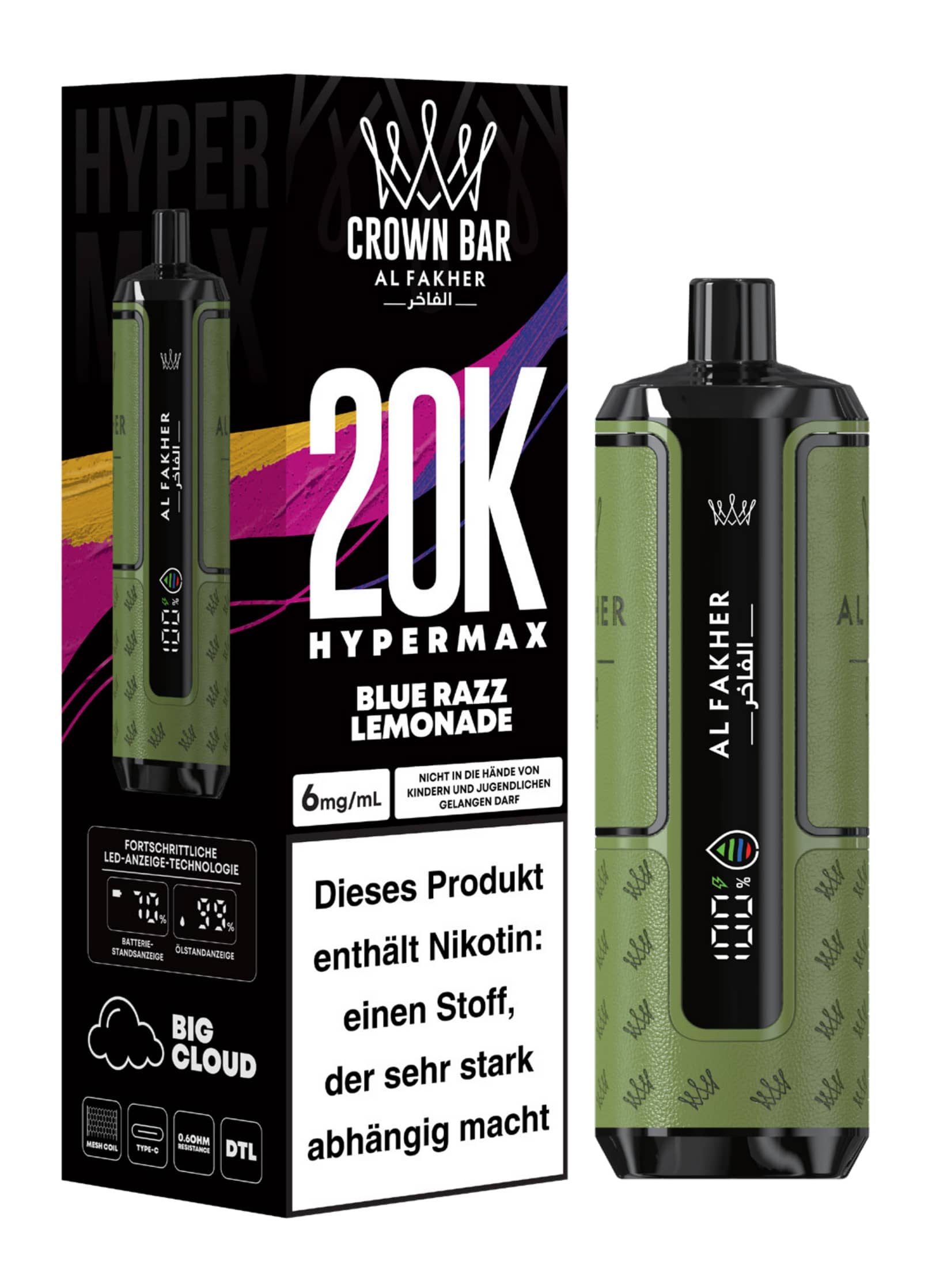 Alfakher 20k Crown Bar Hypermax Blue Razz Lemonade