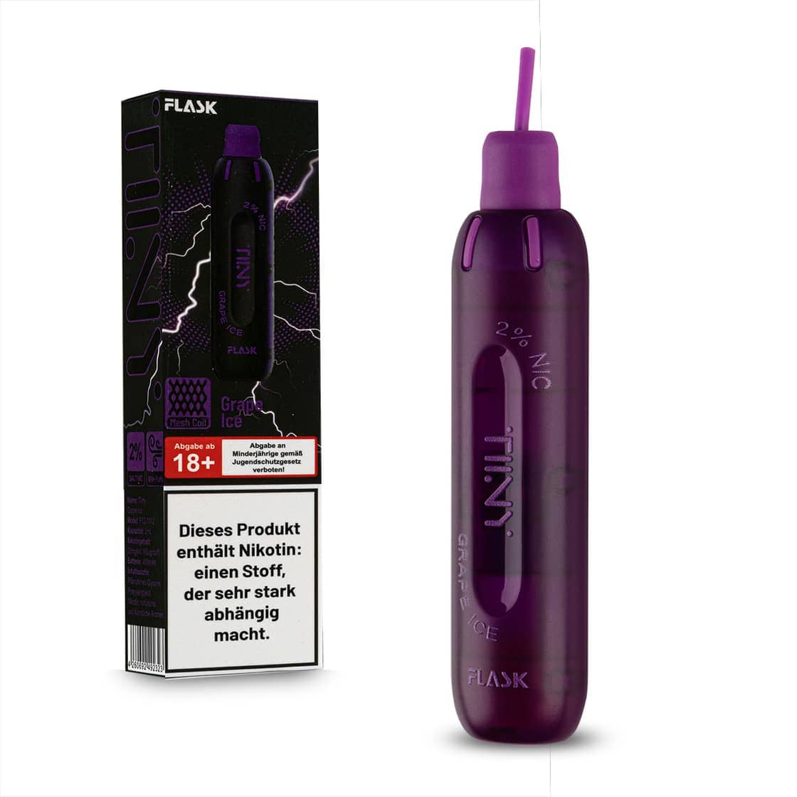 Tiny Flask – Einweg E-Shisha 600 Züge - Grape Ice