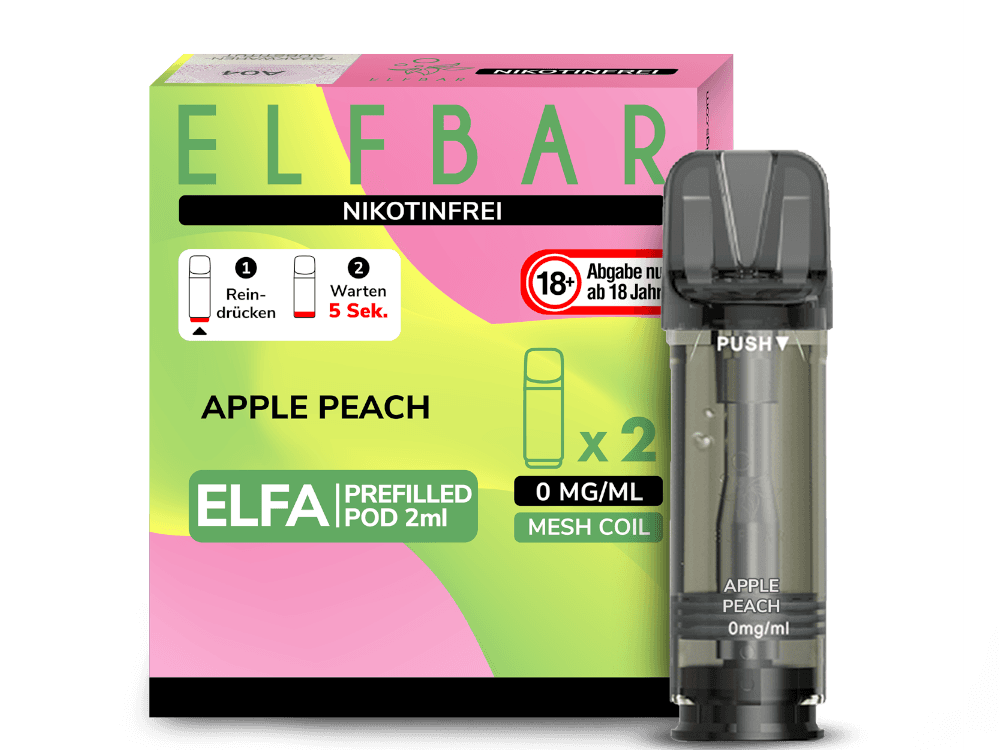 Elf Bar Elfa 2x 600 Züge Apple Peach 0mg