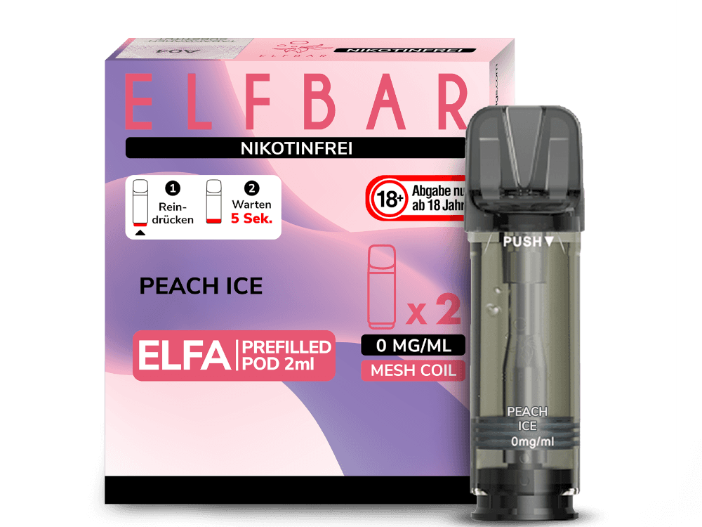 Elf Bar Elfa 2x 600 Züge Peach Ice / Juicy Peach 0mg