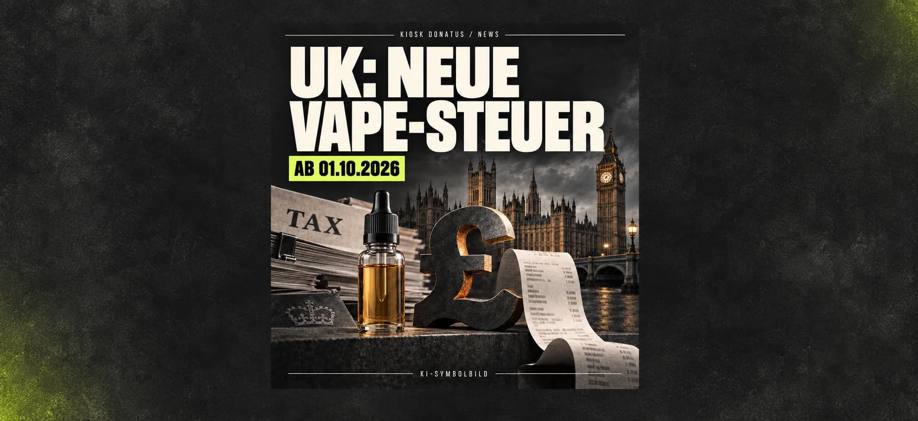 22 Pence pro Milliliter: Britische Liquidsteuer startet am 1. Oktober