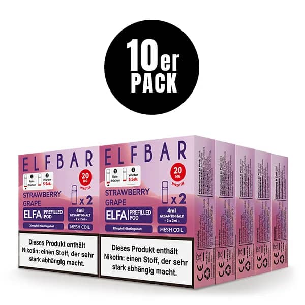 10er Pack - Elfbar - ELFA – Strawberry Grape