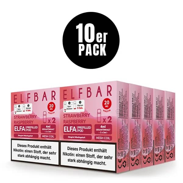 10er Pack - Elfbar - ELFA – Strawberry Raspberry