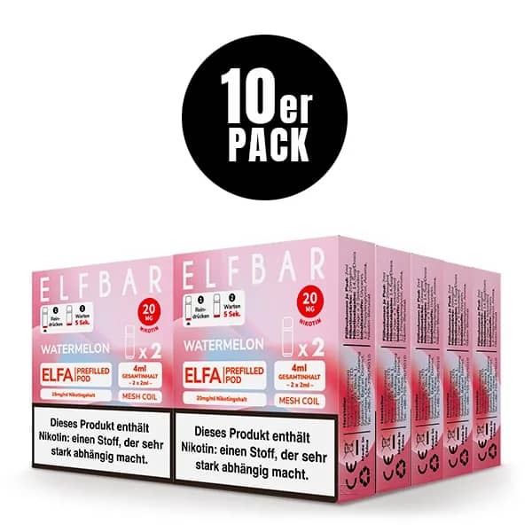 10er Pack - Elfbar - ELFA – Watermelon
