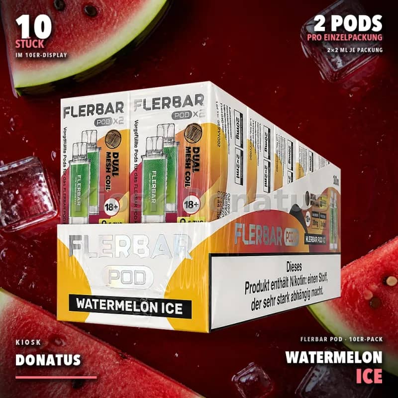 10er Pack - Flerbar Pods – Watermelon Ice