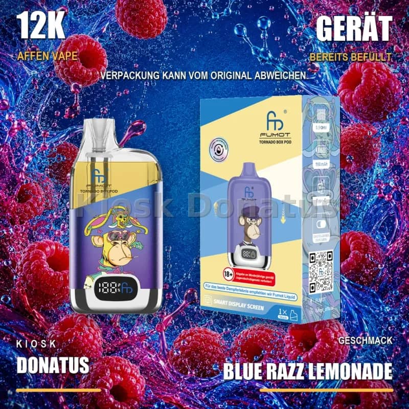 12K Affen Vape – Blue Razz Lemonade