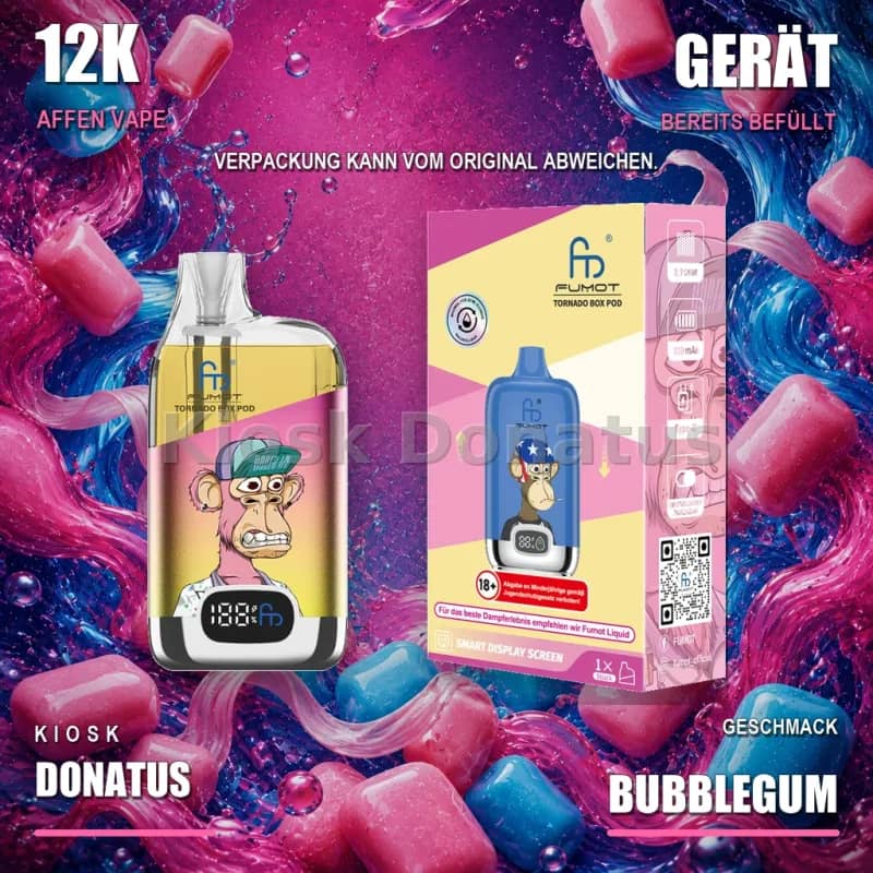 12K Affen Vape – Bubblegum