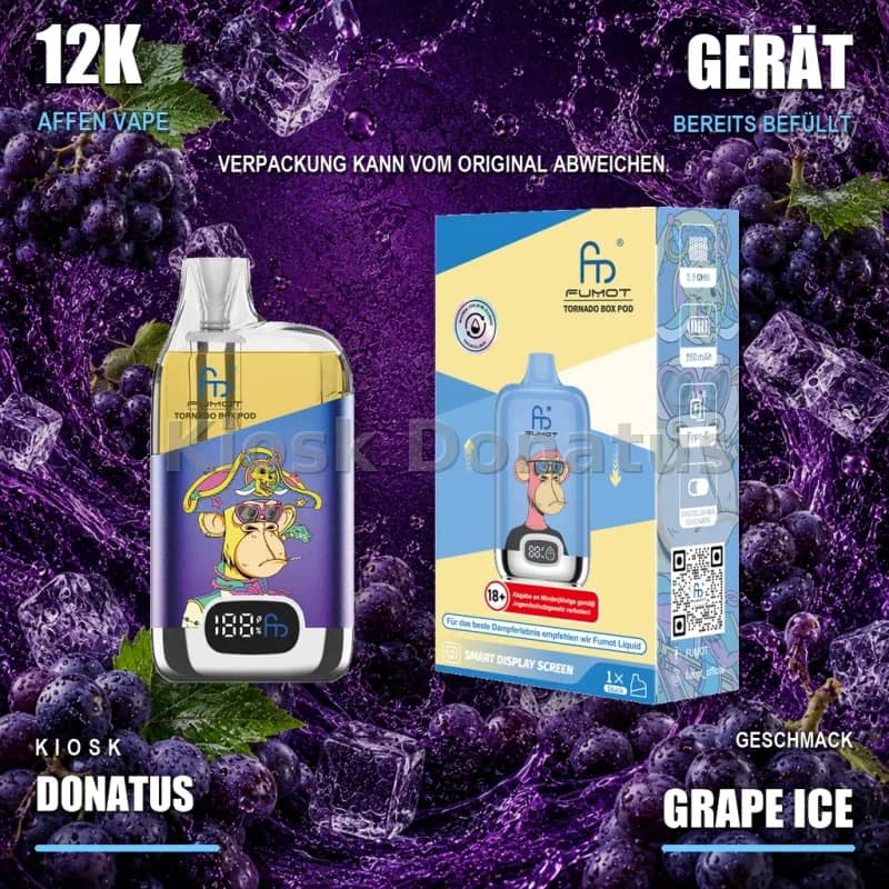 12K Affen Vape – Grape Ice