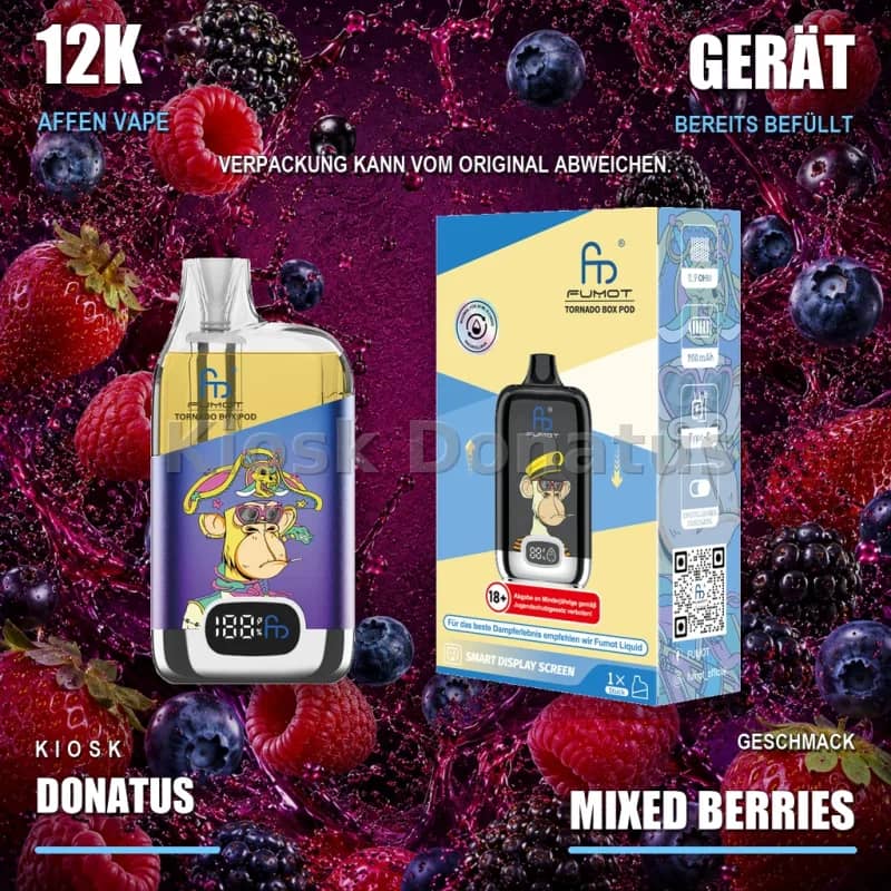 12K Affen Vape – Mixed Berries