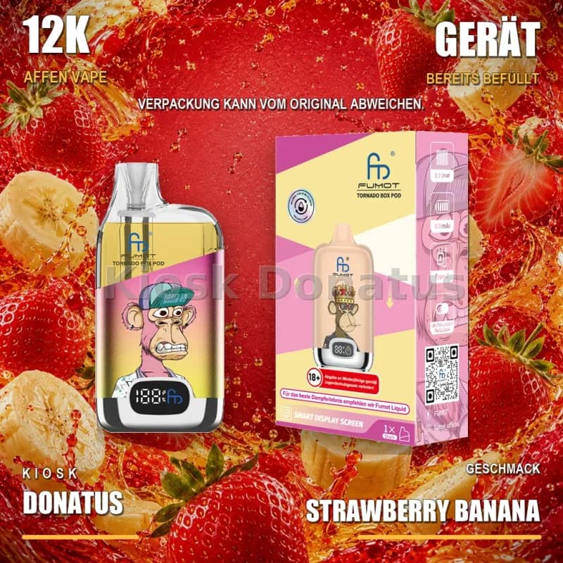 12K Affen Vape – Strawberry Banana