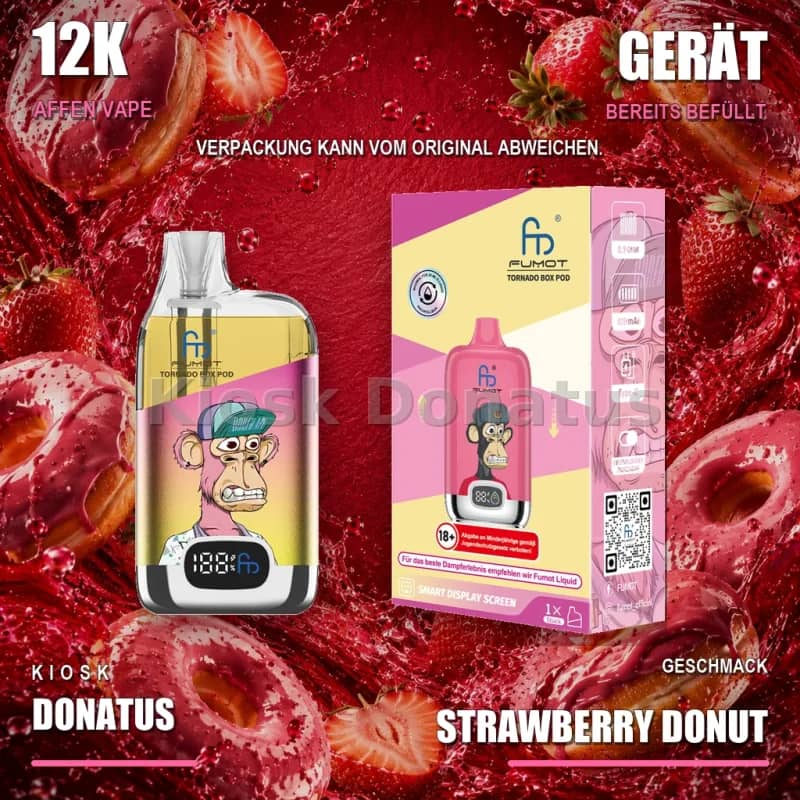 12K Affen Vape – Strawberry Donut